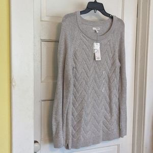 NWT sonoma Gray Chevron knit sweater L